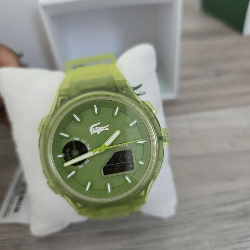 Lacoste LC33 Analog & Digital Green Silicone Strap Men Watch 45mm 2011432